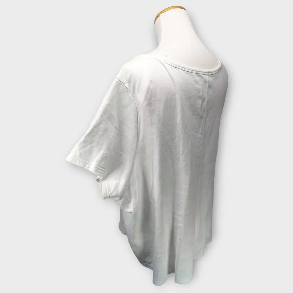 Womens Athleta Activewear White and Light Green Short Sleeve Top Size 3X - Picture 4 of 7